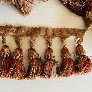 Tassel Fringe Trim 3.5" Drapery / Upholstery / Home Decor Burgundy Tan Green
